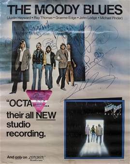 The Moody Blues Band Signed Promotional Poster With 5 Signatures (Beckett)